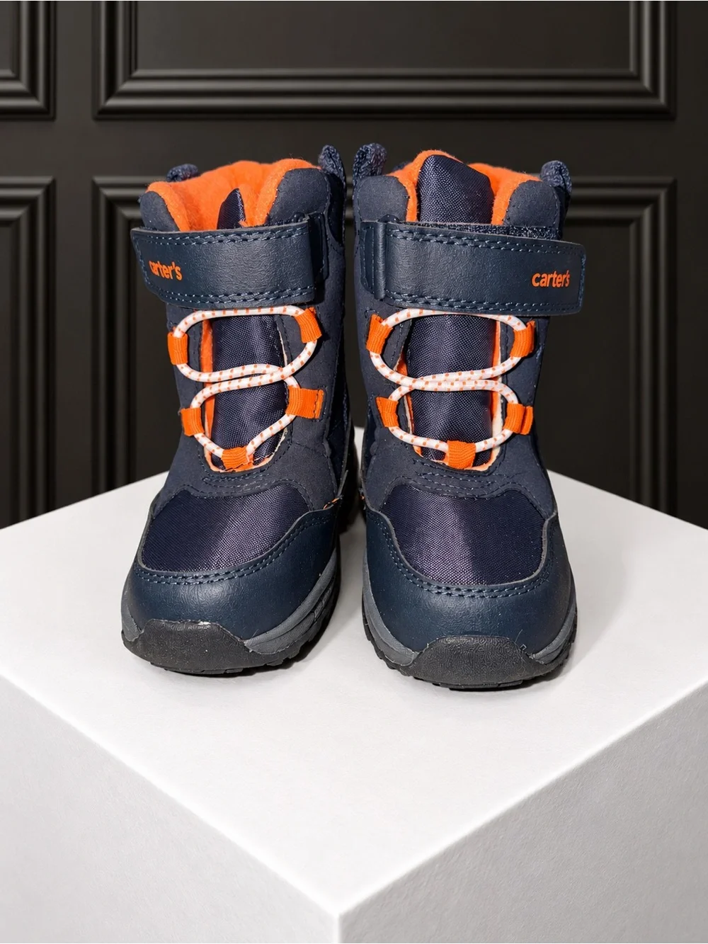 Carter’s Keilor Toddler Snow/Winter Boots Navy & Orange – Size 8M